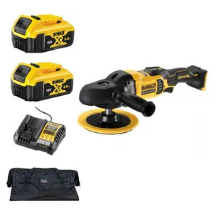 DeWalt DCM849N 18V XR Rotary Polisher Kit- 2 x 5.0ah Batteries, Charger & Bag
