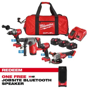 Milwaukee M18ONEPP4A3-503B 18v Fuel One-Key 4pc Kit (CLAIM FREE BLUETOOTH SPEAKER VIA MILWAUKEE REDEMPTION)