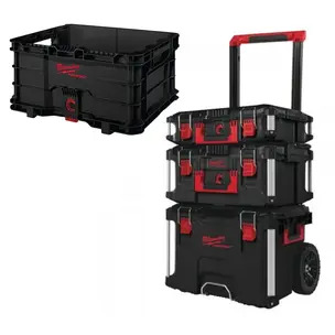 Milwaukee 4932464244 3 Piece PACKOUT Storage System Set & 4932471724 Crate