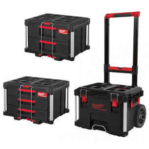 Milwaukee 4932464078 Trolley Case, 4932472130 3 Drawer Tool Box & 4932472129 2 Drawer Tool Box
