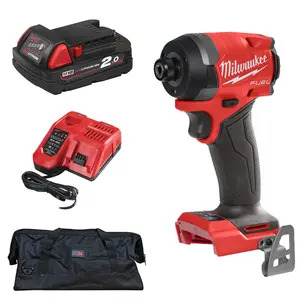 Milwaukee M18FID3-201 18V Fuel Impact Driver New Gen Kit - 2.0ah Battery, Charger & PTM Bag