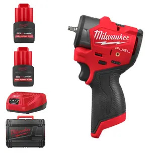 Milwaukee M12FSCIWF14-252X 12v Fuel 1/4" Sub Compact Impact Wrench with Friction Ring Kit