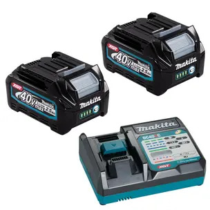 Makita BL4025 40Vmax 2.5Ah XGT Li-ion Battery Twin Pack & DC40RC Charger