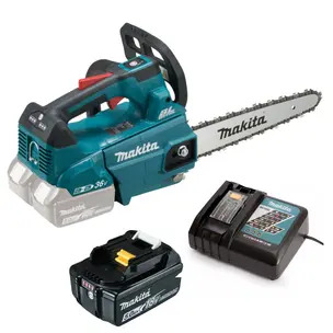 Makita Twin 18v (36v) LXT Brushless Chainsaw For Carving and Pruning Kit - 5.0ah Battery & Charger