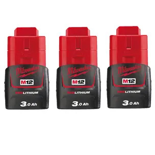 Milwaukee M12B3 12v 3.0ah Battery - 3 Pack