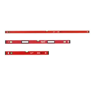 Milwaukee 3 Piece Redstick Slim Box Level Set - 180cm, 120cm & 61cm