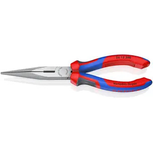 Knipex 26 12 200 Snipe Nose Side Cutting Pliers (Stork Beak) Multi-Component Grip 200mm