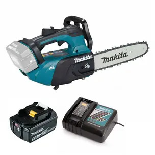 Makita DUC258Z 18V LXT Brushless Top Handle Chainsaw 250mm Kit - 5.0ah Battery & Charger