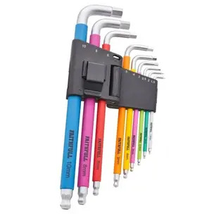 Faithfull XMS25HEXKEY 9 Piece Colour Coded Hex Key Set