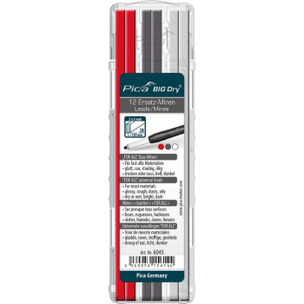 Pica 6045 BIG Dry Refills (Red, Graphite, White) 12 Pack