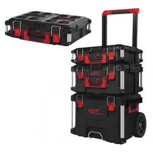 Milwaukee 4932464244 3 Piece PACKOUT Storage System Set & 4932464080 PACKOUT Box 3 Toolbox System