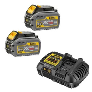 DeWalt DCB546 18V/54V Flexvolt 6.0ah Li-Ion Batteries Twin Pack & DCB118 Fast Charger