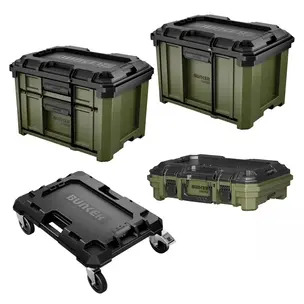 Bunker Load-Up 4 Piece Set - Stacking Dolly, 1 Drawer & 2 Drawer Tool Boxes & 100mm Tool Box