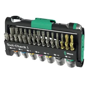 Wera 05049050001 Tool-Check 1, 38 Piece Socket & Bit Set