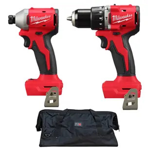 Milwaukee M18BLPDRC-0 18v Compact Combi Drill M18BLIDR-0 18v 1/4" Hex Impact Driver With PTM Bag