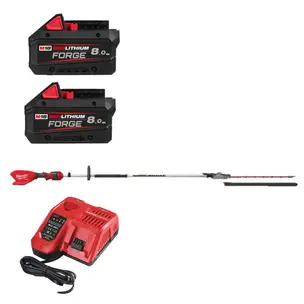 Milwaukee M18FHETE27-802 18v Fuel Extended Pole Hedge Trimmer 267cm Kit - 2 x 8.0ah Batteries & Charger