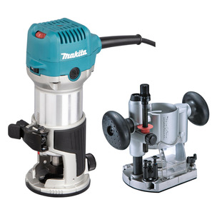 Makita RT0702CX4 1/4" Router/Trimmer 240v & 195563-0 Plunge Router Base