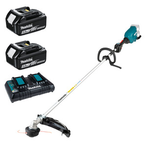 Makita DUR369LPT2 Twin 18v LXT Cordless Brushless Line Trimmer Kit - 2 x 5.0ah Batteries & Charger