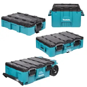 Makita MAKTRAK 4 Piece Set - Rolling Tool Chest, Large Toolbox, Medium Toolbox & Extra Large Extension Toolbox