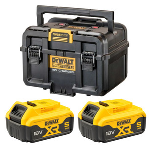 Dewalt DWST83470 Toughsystem 2.0 Charger Box & 2 x DCB184 Batteries