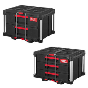 Milwaukee 4932472130 PACKOUT 3 Drawer Tool Box & 4932472129 PACKOUT 2 Drawer Tool Box