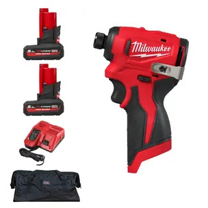 Milwaukee M12BLIDRC-0 12v Compact Brushless Impact Driver - 2 x 5.0ah High Output Batteries, Charger & PTM Bag