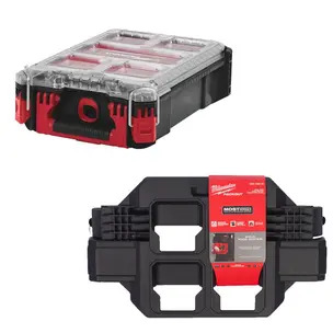 Milwaukee 4932464083 PACKOUT Compact Organizer & 4932498648 Packout Side Mount Mounting Plate