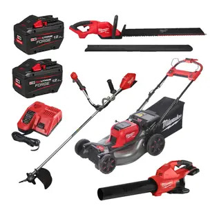 Milwaukee M18 Fuel 18v 4 Piece Gardening Powertool Kit - 2 x 12.0ah Batteries & Charger