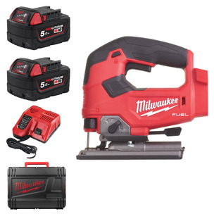 Milwaukee M18FJS-502X 18V Fuel Cordless Jigsaw Kit (2 x 5.0Ah RedLithium-Ion Batteries, Charger and Case)