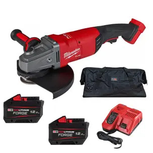 Milwaukee M18FLAG230XPDB-0 18V Fuel 9" Angle Grinder Kit - 2 x 12.0ah Forge Batteries, Charger & PTM Bag
