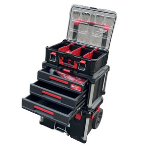 Milwaukee X PTM 3 Piece Packout Bundle - Trolley Box On Wheels, 3 Drawer Box, Deep Organiser 
