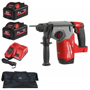 Milwaukee M18FH-552X 18v Brushless SDS+ Rotary Hammer Drill Kit - 2 x 5.5ah High Output Batteries, Charger & PTM Bag