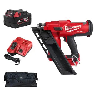 Milwaukee M18FFN-0 18V Framing Nailer Kit - 5.0ah Battery, Charger & PTM Bag