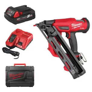 Milwaukee M18FN15GA-201X 18V 15G Finish Nailer Kit - 2.0ah Battery, Charger & Case