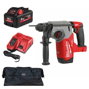 Milwaukee M18FH-551X 18v Brushless SDS+ Rotary Hammer Drill Kit - 5.5ah High Output Battery, Charger & PTM Bag