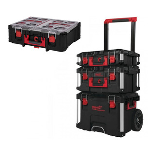Milwaukee 4932464244 3 Piece PACKOUT Storage System Set & 4932478625 Deep Organiser