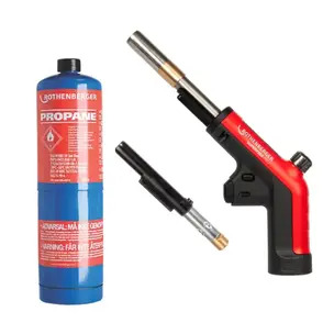 Rothenberger 1500004973 Superfire PRO SERIRES Blow Torch with Cyclone Burner & Cool Tip Burner With 35535 Propane Disposable Gas Cylinder 400g