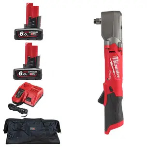 Milwaukee M12FRAIWF12-602X 12V Fuel 1/2" Right Angle Impact Wrench Kit - 2 x 6.0ah Battery, Charger & PTM Bag