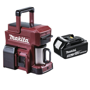 Makita DCM501ZAR 10.8v CXT / 18v LXT Special Edition Red Coffee Maker & 5.0ah Battery