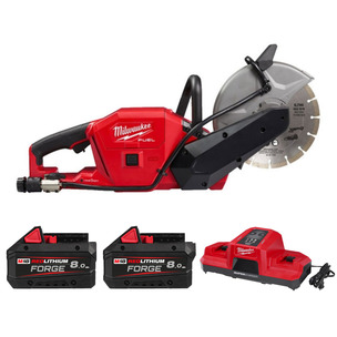 Milwaukee M18FCOS230-0 'FUEL' Cut Off Saw Kit - 2 x Forge 8ah Batteries & M18DBSC Dual Bay Super Charger