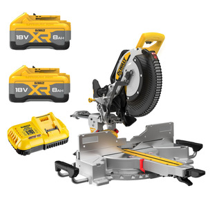 Dewalt DCS782N 18v XR 305mm Mitre Saw Kit - 2 x 8.0ah Tabless Batteries & Charger