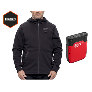 Milwaukee M12HHBL5 M12 12v Heated Hoodie - Hexon Heat Technology - Naked With Heated Gear Power Source 932492907 IRPSU3-0