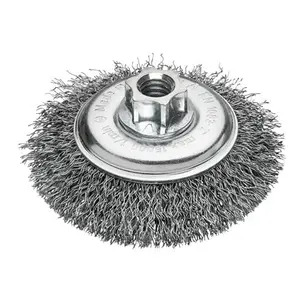 Milwaukee Crimped Bevel Brushes For Small Angle Grinder 100mm x 10mm, 0.35mm Wire Gauge