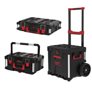 Milwaukee 4932498651 Packout Rolling Drawer, 4932464079 Large Toolbox & 4932464080 Box 3 Toolbox System