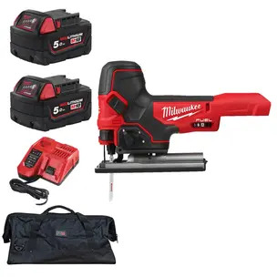 Milwaukee M18FBJS-0 18V Fuel Body Grip Jigsaw Kit - 2 x 5.0ah Batteries, Charger & PTM Bag