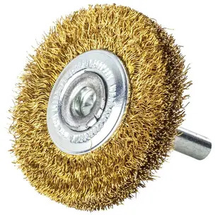 Milwaukee 4932501709 50mm x 10mm Brass Crimped Wire Wheel Brushes For Straight Grinder - 3 Piece