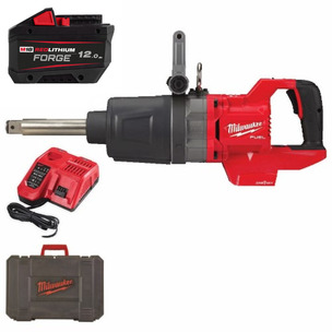 Milwaukee M18ONEFHIWF1D-121FC 1'' Fuel D-Handle High Torque Impact Wrench With One-Key, Forge 12Ah Battery, Charger, Case