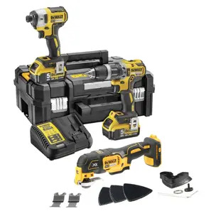 Dewalt DCK266P2T & DCS355N 18v XR Brushless Combi, Impact Driver, Multi Tool Kit - 2 x 5.0ah Batteries