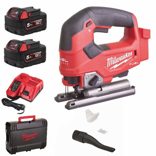 Milwaukee M18FJS-502X 18V Fuel Cordless Jigsaw Kit (2 x 5.0Ah RedLithium-Ion Batteries, Charger and Case)