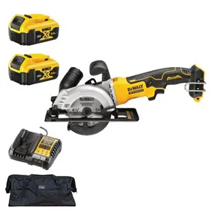 DeWalt DCS571 18V XR Brushless 115mm Compact Circular Saw - 2 Batteries, Charger and PTM Bag